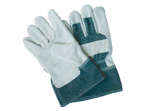 10.5 Inch Natural Cow Split Leather Gloves | Jean Rubberized Cuff | MUSSE