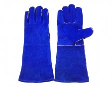 14 inch Blue cow split leather welding gloves