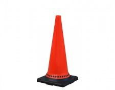 Conos de Tráfico de 28 pulgadas (70 cm) con Forma de Punto y Base Negra | Duraderos y Reflectantes | MUSSE