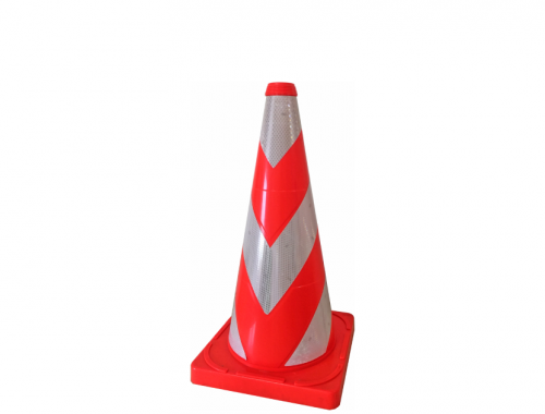 Cono de tráfico V-shape de 28 pulgadas (70 cm) PVC | Cono de seguridad vial duradero | MUSSE