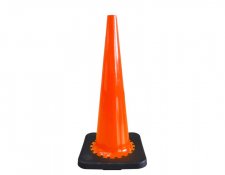 Cono de Tráfico de 30 pulgadas (75 cm) de Línea Delgada con Base Negra de PVC | Duradero y Reflectante | MUSSE