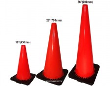 28 inch Black Base Orange Traffic Cones