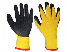 Black 10 gauge polyester/polycotton liner latex palm coating Gloves