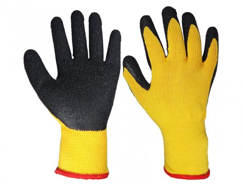 Black 10 gauge polyester/polycotton liner latex palm coating Gloves
