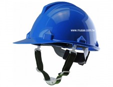 Blue ABS safety helmet with chin strap