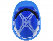 Blue hard hats safety inside photo