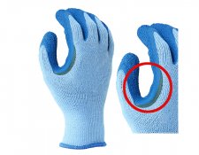 Blue thumb crotch reinforced 10g Latex coated Gloves