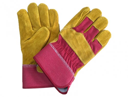 10.5" Yellow cowsplit leather gloves