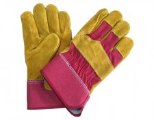 10.5" Yellow cowsplit leather gloves