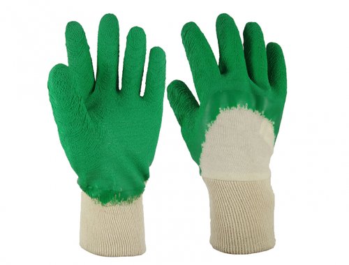 White Interlock Cotton liner 3/4 dipping Green latex