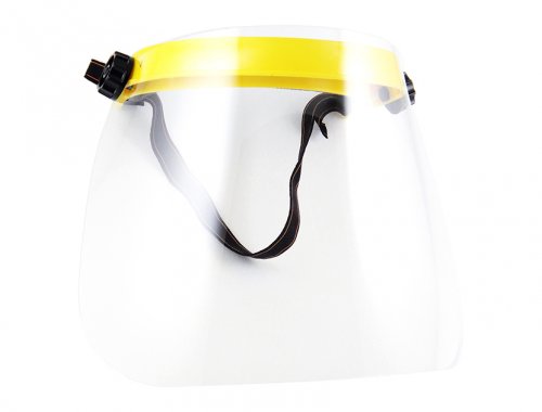 Protector Facial de Seguridad Abatible con Correa Elástica | Visera de PC 8x12" | MUSSE