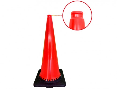 Conos de Tráfico Grandes de 30 pulgadas (75 cm / 750 mm) con Base Negra | Duraderos, Reflectantes y Diseño Fácil de Manejar | MUSSE