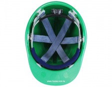 green safety helmet 6 p nylon ratchet suspension