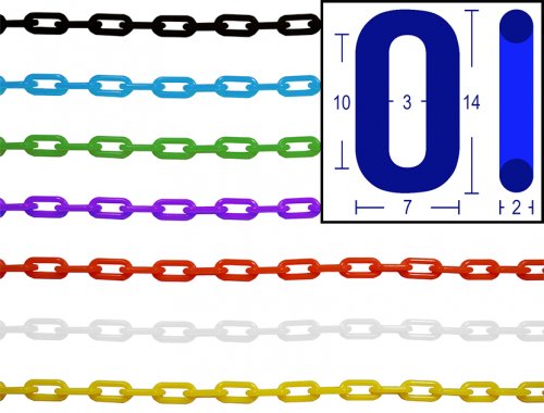 Cadena de advertencia de plástico de 0,55 pulgadas (14 mm) / Cadena de plástico de seguridad