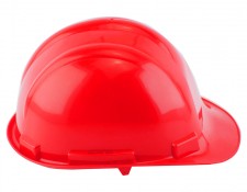 red safety helmet side view