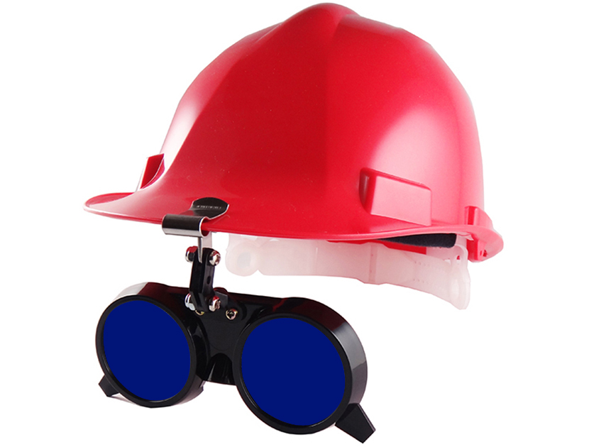 Vidrio de observación del horno con casco de seguridad