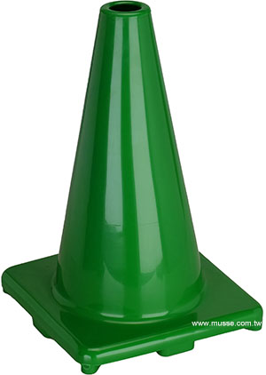 Green traffic cone