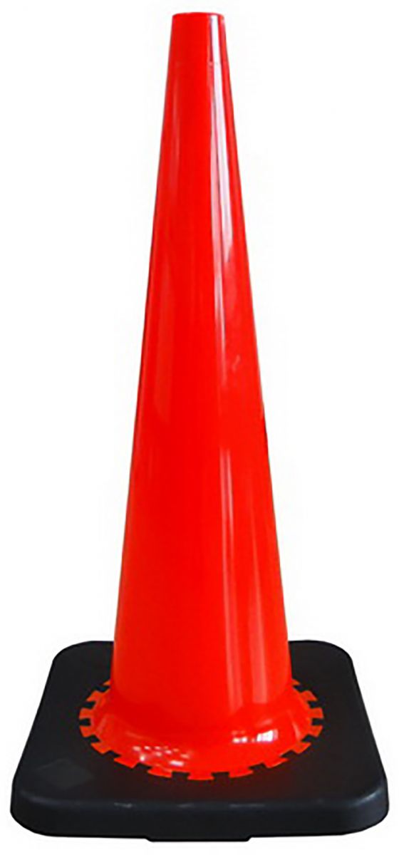 30 inch 75cm Slim-line Black Base PVC Traffic cone