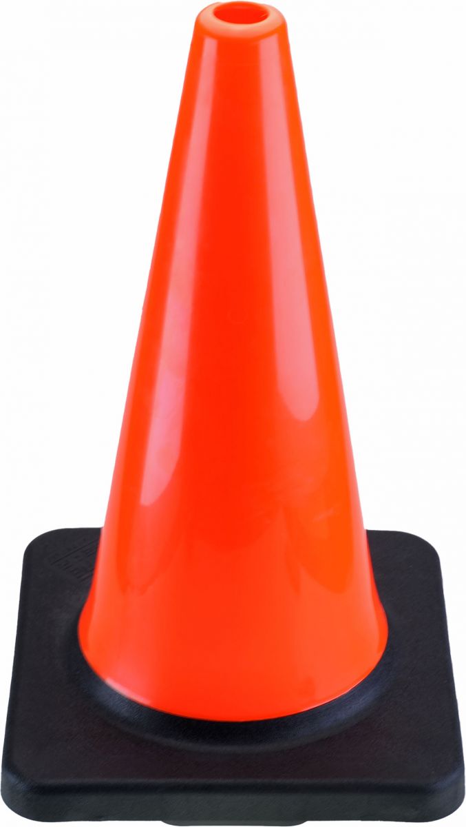 18 inch 45cm Black base PVC traffic cone exporter from Taiwan