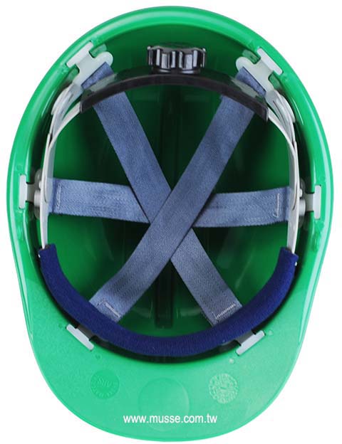 green safety helmet 6 p nylon ratchet suspension