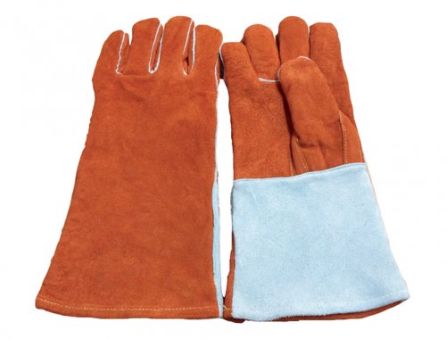 Guantes de Soldadura de Cuero Serraje de Vaca de 14 / 16 Pulgadas | Pulgar Reforzado | MUSSE