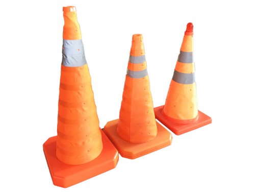 Cono de Trafico Plegable 45 cm | Cono Emergente para Asistencia en Carretera | MUSSE