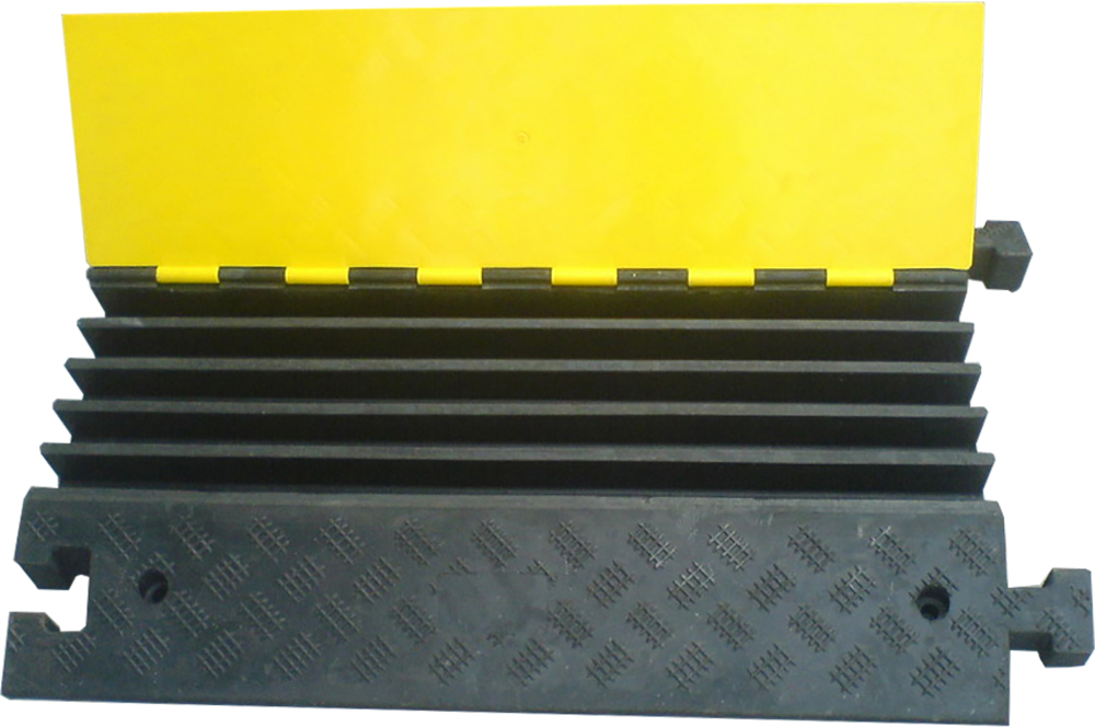 Driver Over Cable Protection 5 Channel Rubber Cable Protector | Orange-Lid Drive-Over Cable Ramp ...