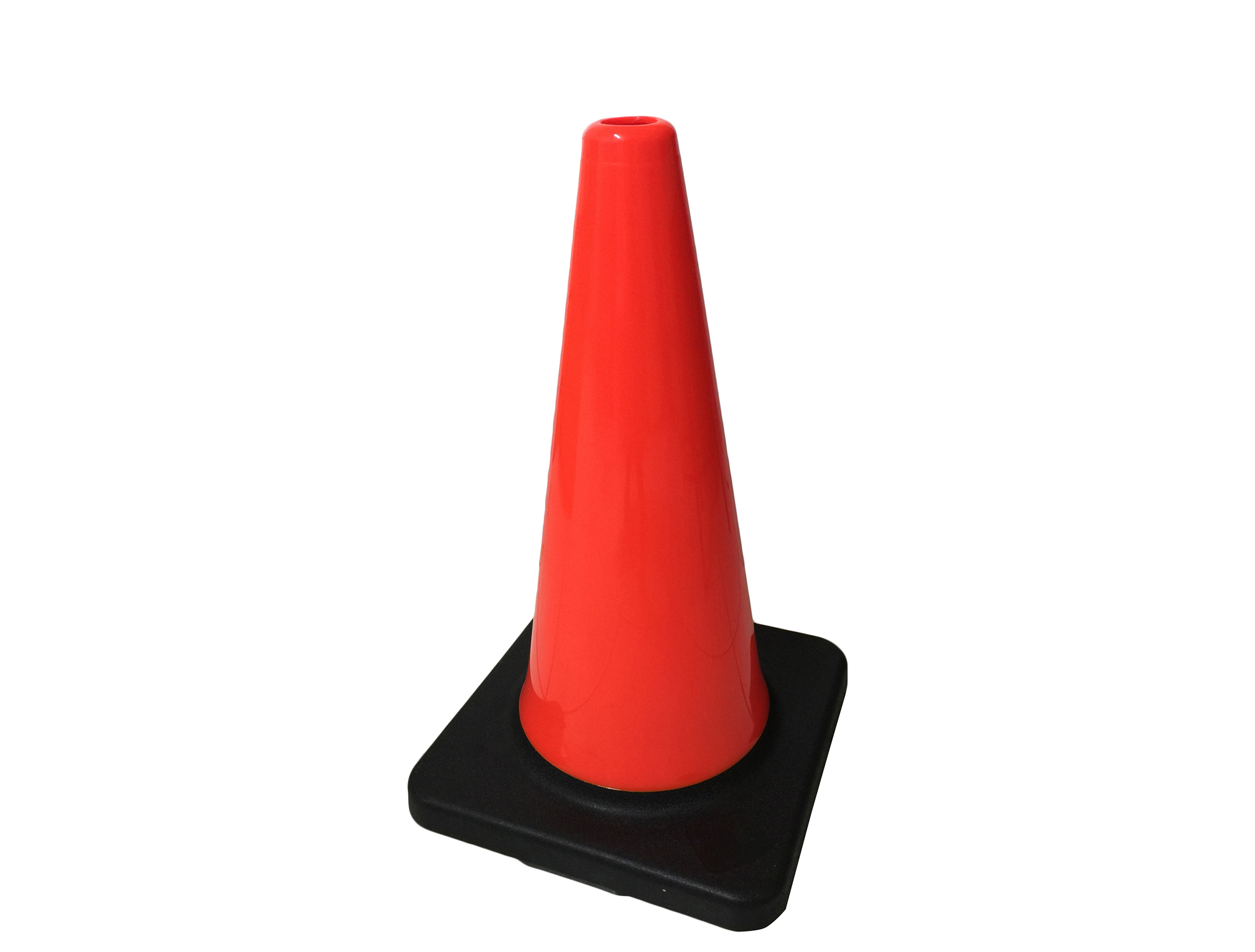 18 Inch (45 cm) Black Base PVC Traffic Cone | Reflective Road Safety ...