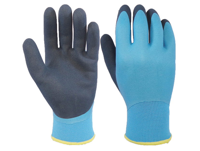 MU-53113bb 15 gauge latex coated cotton knitted latex coated safety ...