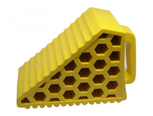 PVC Wheel Chock Yellow | 27x12x18cm | MUSSE
