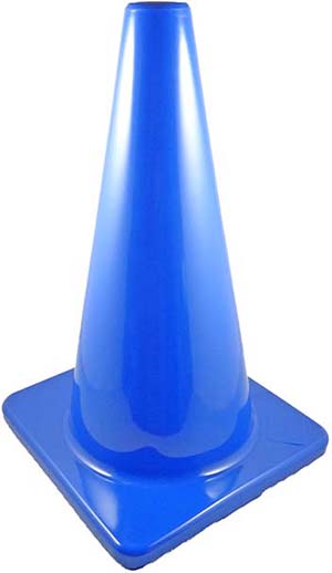 Cono azul de tráfico